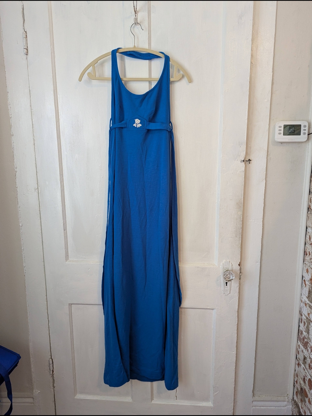 Vintage Blue Maxi Dress Halter